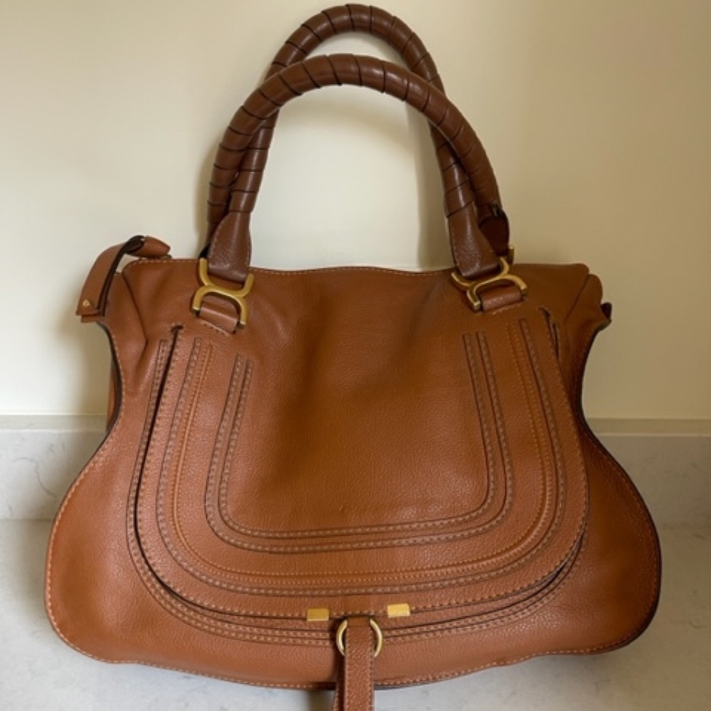 Chloe Large Marcie Satchel in Tan